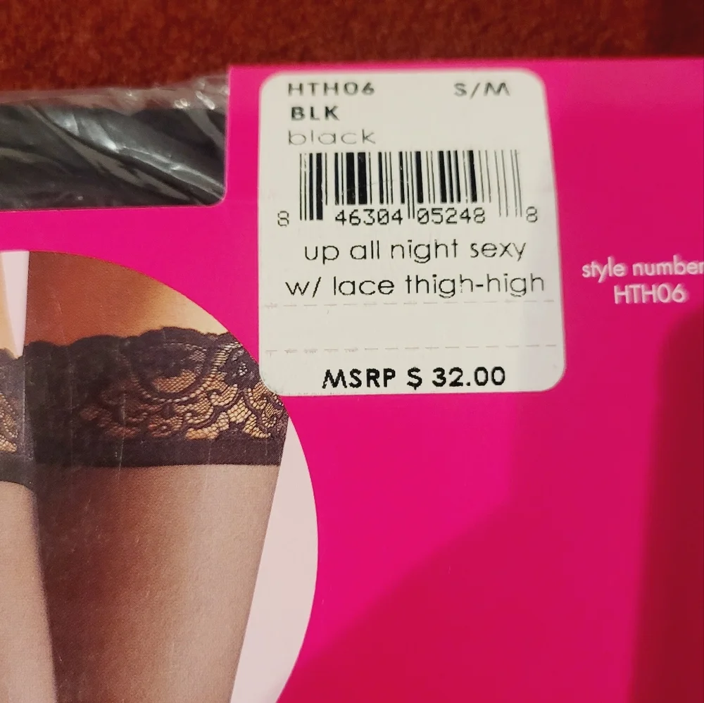 Commando up all night sexy with lace thight-high New